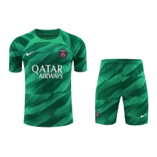 Paris Saint Germain FC Men Goalkeeper Short Sleeve Football Kit Green