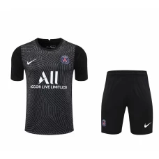 Paris Saint Germain FC Men Goalkeeper Short Sleeves Football Kit Black