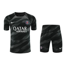 Paris Saint Germain FC Men Goalkeeper Short Sleeves Football Kit Black 2024