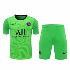 Paris Saint Germain FC Men Goalkeeper Short Sleeves Football Kit Green