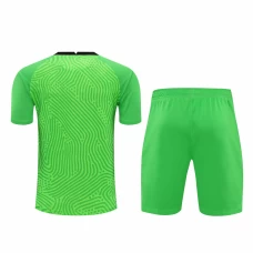 Paris Saint Germain FC Men Goalkeeper Short Sleeves Football Kit Green