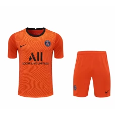Paris Saint Germain FC Men Goalkeeper Short Sleeves Football Kit Orange