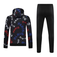 Paris Saint Germain FC Men Long Sleeve Football Kit With Hood Black
