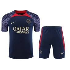 Paris Saint Germain FC Men Short Sleeves Football Kit Dark Blue 2024