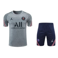 Paris Saint Germain FC Men Short Sleeves Football Kit Gray 2024