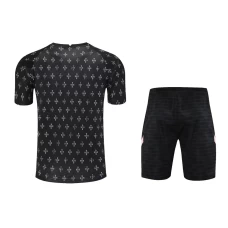 Paris Saint Germain FC Men Short Sleeves Football Training Kit Black 2024