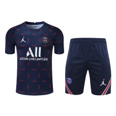 Paris Saint Germain FC Men Short Sleeves Football Training Kit Dark Blue