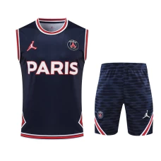 Paris Saint Germain FC Men Singlet Sleeveless Football Kit Black