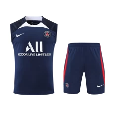 Paris Saint Germain FC Men Singlet Sleeveless Football Training Kit Dark Blue