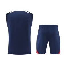 Paris Saint Germain FC Men Singlet Sleeveless Football Training Kit Dark Blue
