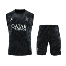 Paris Saint Germain FC Men Vest Sleeveless Football Kit Black 2024