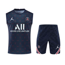Paris Saint Germain FC Men Vest Sleeveless Football Training Kit Dark Blue 2023