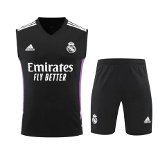 Real Madrid CF Men Vest Sleeveless Football Kit Black